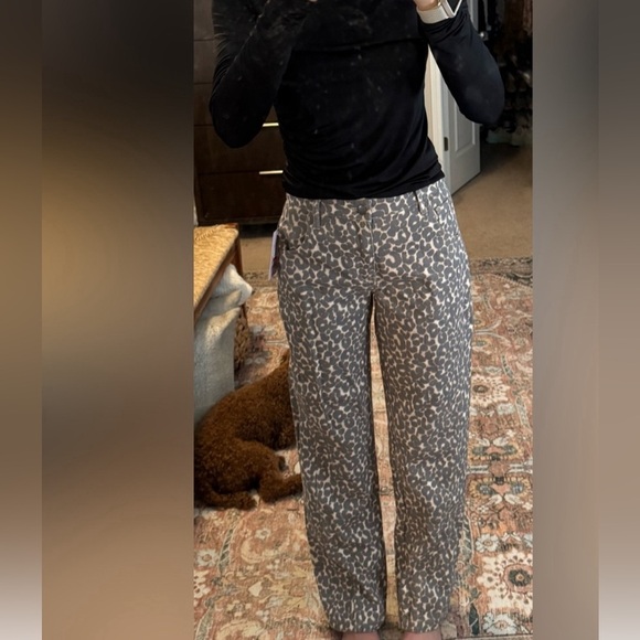 Wild Fable Leopard Print Straight Leg Jeans Size XS - Picture 4 of 13